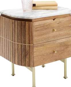 New KARE Design Szafka nocna Grace 50x55 cm drewno mango - blat marmur - KARE