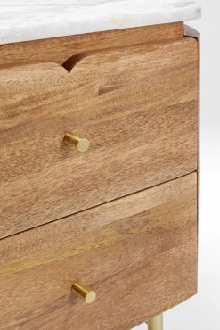 New KARE Design Szafka nocna Grace 50x55 cm drewno mango - blat marmur - KARE