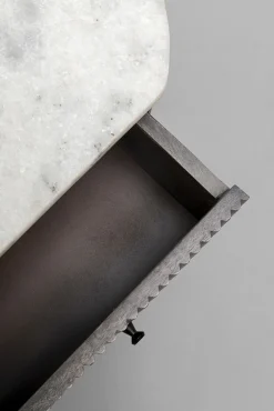 Sale KARE Design Szafka nocna z 2 szufladami drewno mango i marmur 50x55 cm - KARE