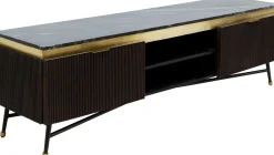 New KARE Design Szafka RTV Catalina 170x50 cm drewno mango ciemnobrązowe - blat marmur - KARE