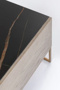 Clearance KARE Design Szafka RTV Cesaro 160x50 cm naturalna - blat ceramika - KARE