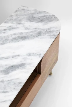 Fashion KARE Design Szafka RTV Grace 145x48 cm drewno mango - blat marmur - KARE