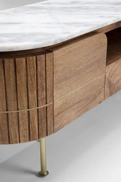 Fashion KARE Design Szafka RTV Grace 145x48 cm drewno mango - blat marmur - KARE
