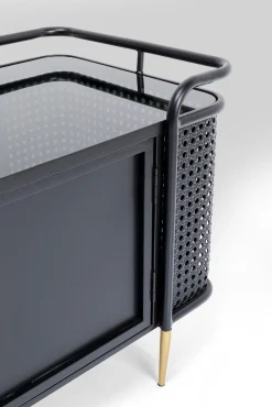 Sale KARE Design Szafka RTV stalowa czarna blat szklany 160x48 cm - KARE