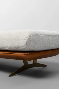 New KARE Design Szezlong - leżanka ekskluzywna skóra naturalna i len 187 cm - KARE