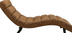 Fashion KARE Design Szezlong tapicerowany brązowy vintage nogi bukowe czarne 190 cm - KARE