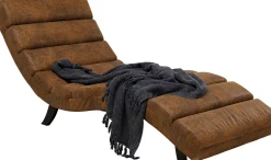 Fashion KARE Design Szezlong tapicerowany brązowy vintage nogi bukowe czarne 190 cm - KARE