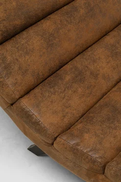 Fashion KARE Design Szezlong tapicerowany brązowy vintage nogi bukowe czarne 190 cm - KARE