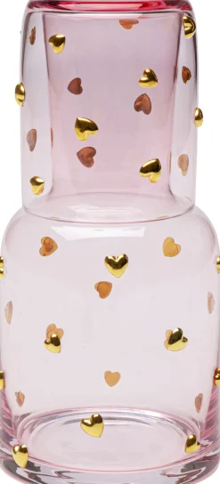 Best KARE Design Szklanka różowa wzór złote serduszka 300 ml - KARE