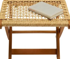 Fashion KARE Design Taboret - podnóżek ogrodowy składany Rio De Janeiro 45x44 cm drewno akacjowe - KARE