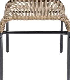 Sale KARE Design Taboret - podnóżek ogrodowy Acapulco 40x40 cm naturalny - nogi czarne - KARE