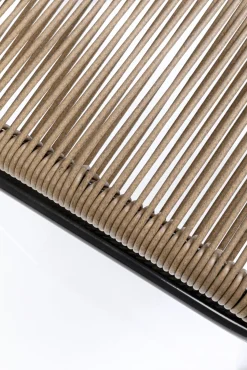 Sale KARE Design Taboret - podnóżek ogrodowy Acapulco 40x40 cm naturalny - nogi czarne - KARE