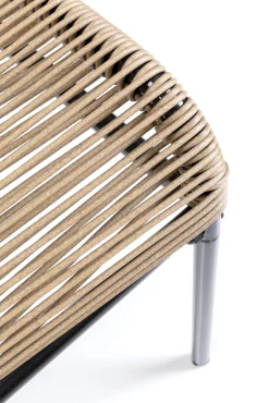 Sale KARE Design Taboret - podnóżek ogrodowy Acapulco 40x40 cm naturalny - nogi czarne - KARE