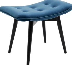 Online KARE Design Taboret - podnóżek Vicky 59x46 cm niebieskozielony - nogi czarne - KARE