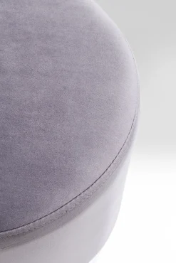 New KARE Design Taboret Cherry Ø35 cm szary podstawa srebrna - KARE