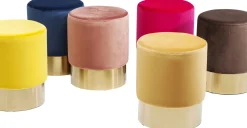 Online KARE Design Taboret Cherry Ø35x42 cm łososiowy podstawa złota - KARE