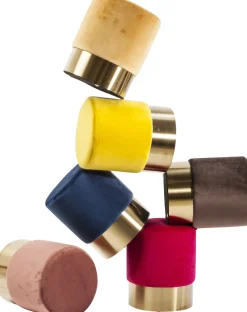 Online KARE Design Taboret Cherry Ø35x42 cm łososiowy podstawa złota - KARE