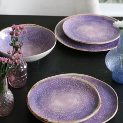 Sale KARE Design Talerz deserowy fioletowy Ø21 cm ceramika - KARE
