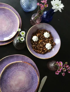 Sale KARE Design Talerz deserowy fioletowy Ø21 cm ceramika - KARE