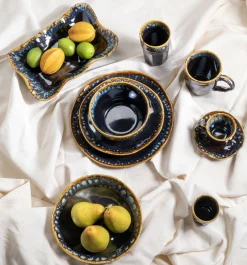 Discount KARE Design Talerz deserowy kamionkowy ciemnoniebieski Ø20 cm - KARE