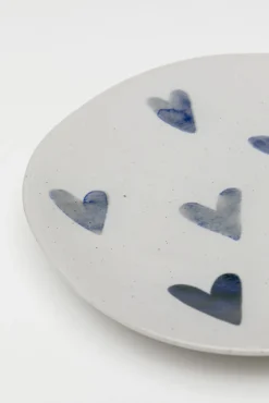 Fashion KARE Design Talerz deserowy motyw niebieskich serc Ø22 cm - KARE