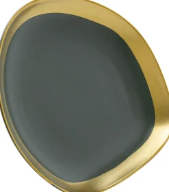 Online KARE Design Talerz deserowy Vibrations 20x20 cm grafitowo-złoty - KARE