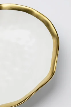 Outlet KARE Design Talerz głęboki biało-złoty ceramika Ø20 cm - KARE