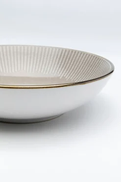 Best KARE Design Talerz głęboki z ceramiki Ø21 cm szarobeżowy - KARE