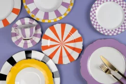 Sale KARE Design Talerz Harlequin pomarańczowy Ø22cm - KARE