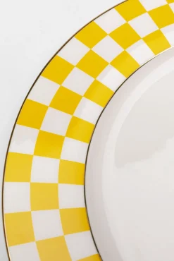 Fashion KARE Design Talerz Harlequin żółty Ø27cm - KARE