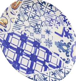 Clearance KARE Design Talerz obiadowy Fresco Ø26 cm biało-niebieski - KARE