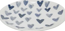 Discount KARE Design Talerz obiadowy motyw niebieskich serc Ø28 cm - KARE