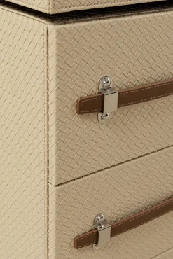 Clearance KARE Design Toaletka rozkładana z siedziskiem i kontenerkami tapicerowana 138x51 cm - KARE