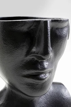 Online KARE Design Wazon aluminiowy czarny motyw twarzy 17x17 cm - KARE