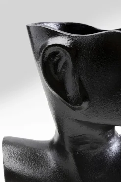 Online KARE Design Wazon aluminiowy czarny motyw twarzy 20x27 cm - KARE