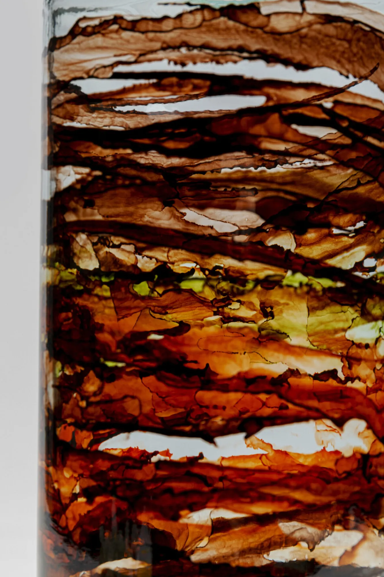 New KARE Design Wazon brązowo-transparentny szkło z recyklingu Ø15x40 cm burza piaskowa - KARE