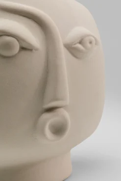 Hot KARE Design Wazon ceramiczny beżowy twarz abstrakcyjna 13x16 cm - KARE