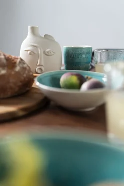 Hot KARE Design Wazon ceramiczny beżowy twarz abstrakcyjna 13x16 cm - KARE