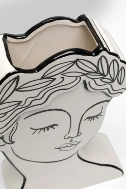 Fashion KARE Design Wazon ceramiczny biały motyw kobiety 21x26 cm - KARE