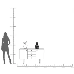 Fashion KARE Design Wazon czarny z motywem ludzkiego ciała 27x40 cm - KARE