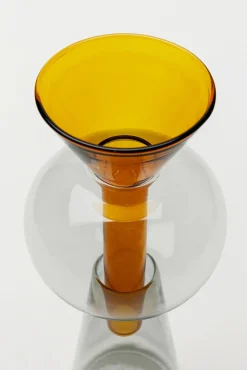 Online KARE Design Wazon 2-częściowy szklany nowoczesny pomarańczowy Ø9x26 cm - KARE
