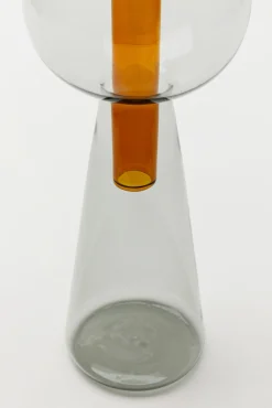 Online KARE Design Wazon 2-częściowy szklany nowoczesny pomarańczowy Ø9x26 cm - KARE