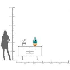 Discount KARE Design Wazon dekoracyjny Lizy Shine Multi Ø27x50 cm turkusowo-brązowy - KARE