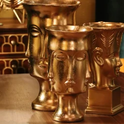 Fashion KARE Design Wazon dekoracyjny Rosto Ø12x25 cm złoty - KARE