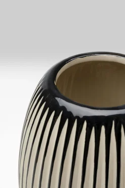 Best KARE Design Wazon do salonu w paski niebieski detal Ø15x31 cm porcelana - KARE
