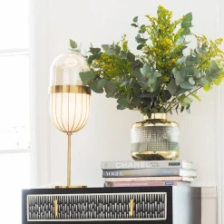 Clearance KARE Design Wazon LA Noble ∅20x19 cm transparentno-złoty - KARE