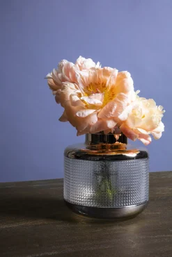 Clearance KARE Design Wazon LA Noble ∅20x19 cm transparentno-złoty - KARE