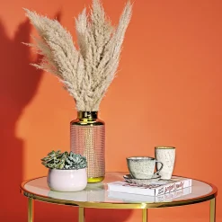 Online KARE Design Wazon LA Noble ∅15x30 cm transparentno-złoty - KARE