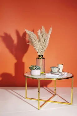 Online KARE Design Wazon LA Noble ∅15x30 cm transparentno-złoty - KARE