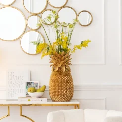 New KARE Design Wazon Pineapple 25x50 cm złoty - KARE